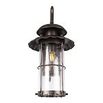 Уличный настенный светильник с цилиндрическим плафоном и изогнутым кованым каркасом Elysian Lanterns варинант исполнения - 4 | Loft Concept в Челябинске