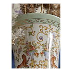 Ваза высокая из фарфора на бронзовом основании Turquoise Blooming Garden варинант исполнения - 8 | Loft Concept в Челябинске