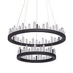 Люстра с двумя кольцами черного цвета с хрустальными элементами QUARTZ CRYSTAL варинант исполнения - 1 | Loft Concept в Челябинске