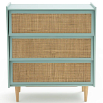 Комод с 3-мя ящиками из ротанга Blais Turquoise Wicker Furniture варинант исполнения - 3 | Loft Concept в Челябинске