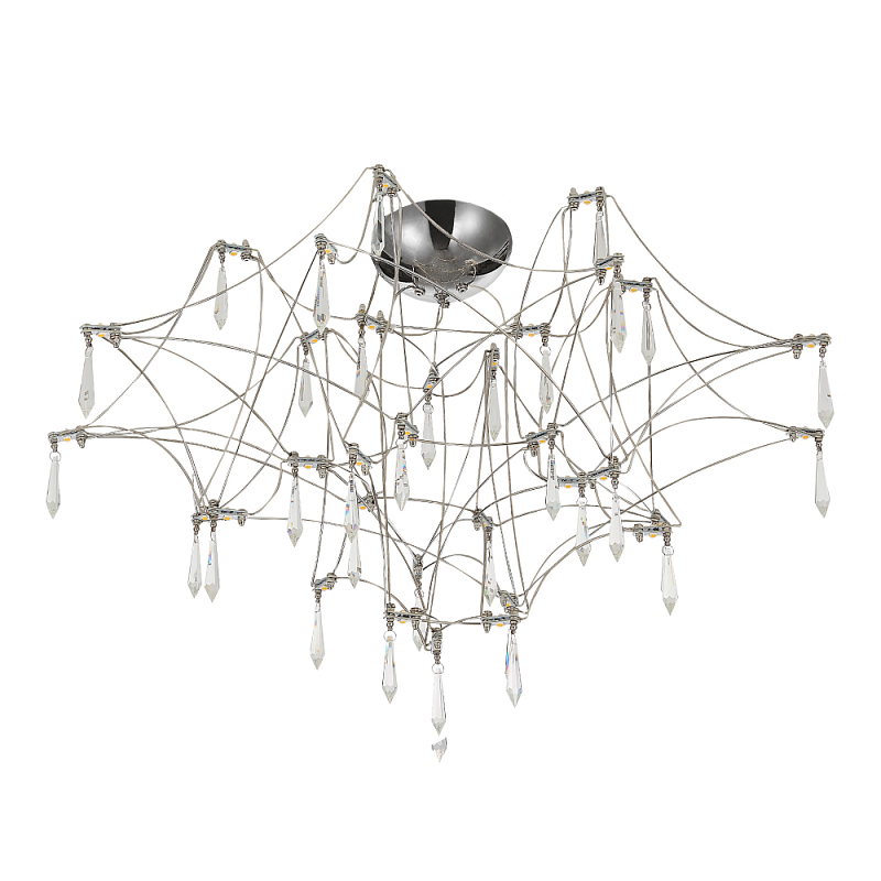 Потолочный светильник с тонким металлическим каркасом цвета хром Quasar Хром Прозрачный в Челябинске | Loft Concept 