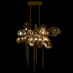 Люстра подвесная с 18-ю стеклянными плафонами с вертикальными подвесками Gilded Mirage  варинант исполнения - 3 | Loft Concept в Челябинске