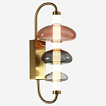 Бра с плафоном из разноцветного стекла Glass Peonies варинант исполнения - 3 | Loft Concept в Челябинске