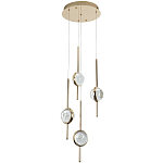 Люстра с 4-мя плафонами из хрустального шара Crystal Bubbles Gold Hanging Lamp варинант исполнения - 1 | Loft Concept в Челябинске