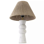 Настольная лампа с плетеным абажуром и белым мраморным основанием Simplicity and Nobility варинант исполнения - 2 | Loft Concept в Челябинске