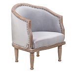 Кресло низкое с мягкой обивкой из велюра на 4-х деревянных ножках Emile Armchair grey варинант исполнения - 1 | Loft Concept в Челябинске