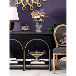 Ваза из прозрачного стекла на бронзовой подставке с ободком и ручками в виде стрекоз Eden Garden варинант исполнения - 7 | Loft Concept в Челябинске