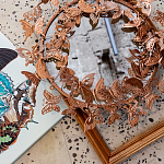 Зеркало круглое в металлической раме украшенной фигурами бабочек Butterflies варинант исполнения - 4 | Loft Concept в Челябинске