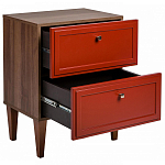 Тумба прикроватная красная из массива бука с 2-мя ящиками Wenge Light варинант исполнения - 3 | Loft Concept в Челябинске
