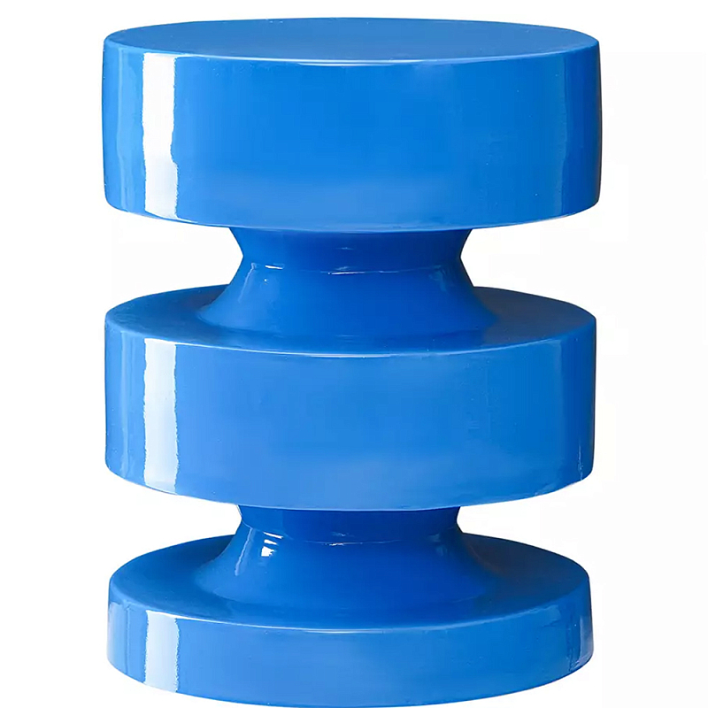 Столик приставной фигурный синий Curly Blue Table Синий Столик приставной фигурный синий Curly Blue Table Синий в Челябинске | Loft Concept