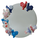 Зеркало круглое с декором в виде петушков Cockerel варинант исполнения - 1 | Loft Concept в Челябинске