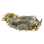 Чаша голубого цвета с оранментом и и бронзовыми фигурами леопардов Eden Garden варинант исполнения - 4 | Loft Concept в Челябинске