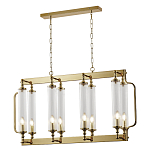 Люстра прямоугольная с 8-ю стеклянными плафонами цилиндрической формы Jeanette варинант исполнения - 2 | Loft Concept в Челябинске