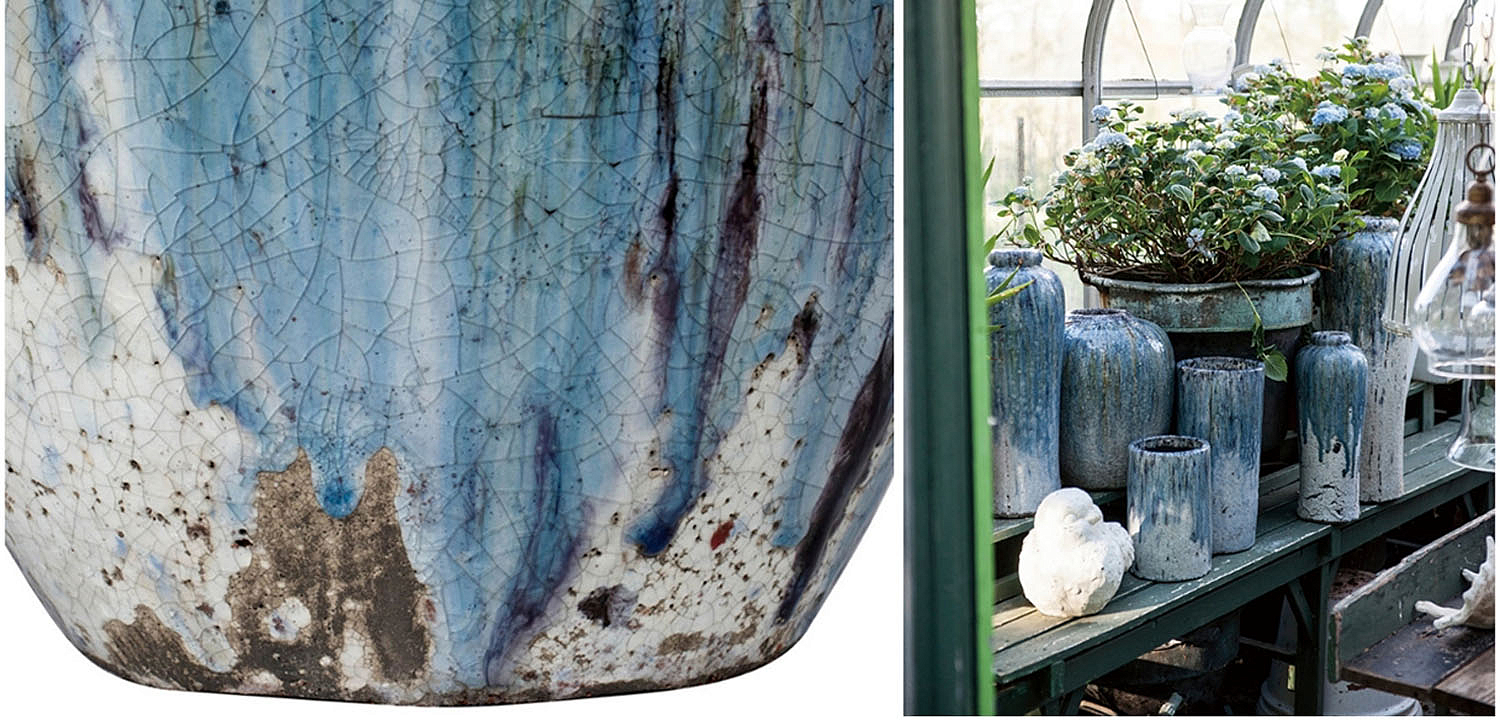 Ваза Terracotta Vase blue-white Ваза Terracotta Vase blue-white - Loft-Concept в Челябинске