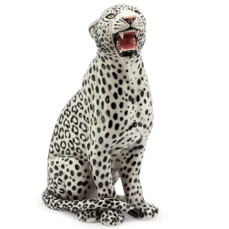 Статуэтка Leopard Left Белый Черный в Челябинске | Loft Concept 