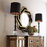 Зеркало восьмиугольное в черно-золотистой раме Pairing варинант исполнения - 3 | Loft Concept в Челябинске