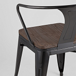 Черный глянцевый стул с сиденьем из натурального дерева TOLIX варинант исполнения - 7 | Loft Concept в Челябинске