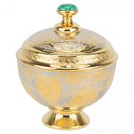 Сахарница металлическая с гравировкой и натуральным камнем Малахит в подарочной коробке Metal Stone Sugar Bowls варинант исполнения - 1 | Loft Concept в Челябинске