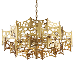 Люстра фигурная золотого цвета Corrugated Panels варинант исполнения - 1 | Loft Concept в Челябинске