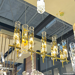 Люстра подвесная прямоугольная с 10-ю цилиндрическими плафонами LIAISON варинант исполнения - 3 | Loft Concept в Челябинске