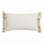 Чехол на подушку горчичного цвета с бахромой и объемным узором Ethnic mix варинант исполнения - 4 | Loft Concept в Челябинске