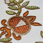 Обои с вышивкой ручной работы Fyodor Original colourway on linen варинант исполнения - 2 | Loft Concept в Челябинске