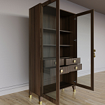 Дизайнерский шкаф витрина Elsa Dreams Walnut с 4-мя ящиками варинант исполнения - 7 | Loft Concept в Челябинске