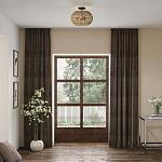 Потолочный светильник с плафоном из плетеного джута и черным каркасом Quoizel варинант исполнения - 7 | Loft Concept в Челябинске