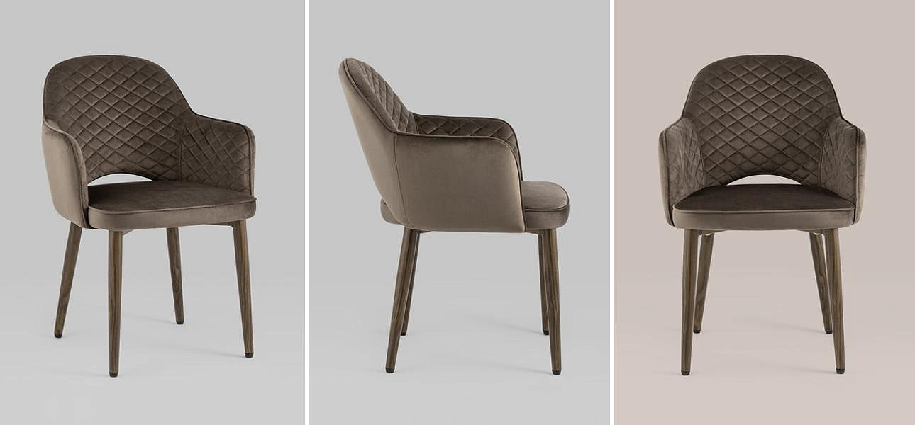 Стул SHARRON ромбы Коричневый Велюр Стул SHARRON ромбы Коричневый Велюр - Loft-Concept в Челябинске