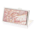 Таблетница карманная прямоугольная на 7 отделений с зеркалом и накладкой из натурального камня Турмалин Silver Stone Pillboxes варинант исполнения - 2 | Loft Concept в Челябинске