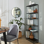 Металлический стеллаж Menzie Black Wide Metal Rack варинант исполнения - 4 | Loft Concept в Челябинске