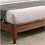 Кровать двуспальная с каркасом из дерева и мягким изголовьем Moon Walnut Bed варинант исполнения - 7 | Loft Concept в Челябинске