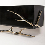 Дизайнерский комод чёрный глянцевый с основанием в виде золотых ветвей Meta Credenza  варинант исполнения - 1 | Loft Concept в Челябинске