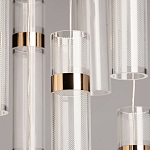 Люстра каскадная с прозрачными цилиндрическими плафонами Jenae Glass Tube Lighting варинант исполнения - 4 | Loft Concept в Челябинске