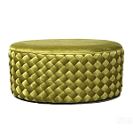 Пуф овальный плетеный оливкового цвета Pool Woven Velour варинант исполнения - 1 | Loft Concept в Челябинске