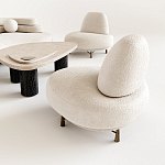 Кресло Vinsen обивка букле молочного цвета варинант исполнения - 1 | Loft Concept в Челябинске