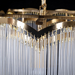 Люстра прямоугольная на цепях с прозрачными трубками и волнистым краем Nembus варинант исполнения - 11 | Loft Concept в Челябинске