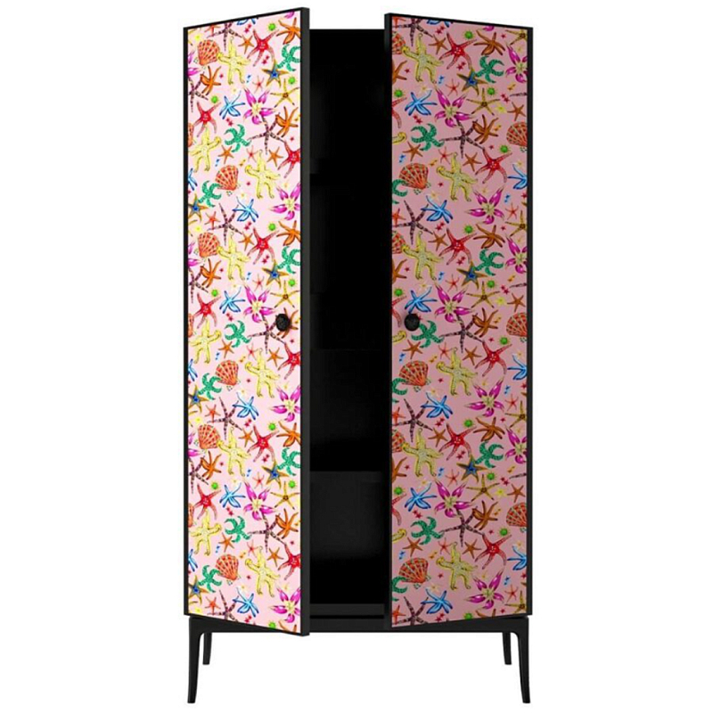 Stiletto Cabinet Pink nautical print Розовый Черный матовый в Челябинске | Loft Concept 