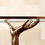 Обеденный стол с фигурным декором бронзового цвета Dichotomy racetrack варинант исполнения - 3 | Loft Concept в Челябинске