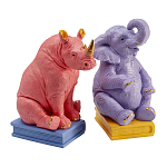 Держатель для книг Elephant and Rhinoceros Bookend варинант исполнения - 2 | Loft Concept в Челябинске
