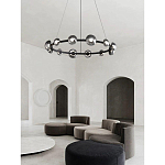 Люстра подвесная светодиодная в форме кольца Gray Ring Chandelier варинант исполнения - 2 | Loft Concept в Челябинске
