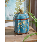 Ваза голубая с крышкой и цветочным узором Genuine Chinese Classics варинант исполнения - 2 | Loft Concept в Челябинске