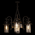Уличная подвесная люстра с 4-мя цилиндрическими плафонами на цепях Elysian Lanterns варинант исполнения - 2 | Loft Concept в Челябинске