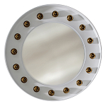 Зеркало белое с круглыми золотыми декоративными элементами Prince of the Church варинант исполнения - 1 | Loft Concept в Челябинске