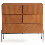 Комод с геометрическим рисунком на ящиках Anders Dark Wood варинант исполнения - 2 | Loft Concept в Челябинске