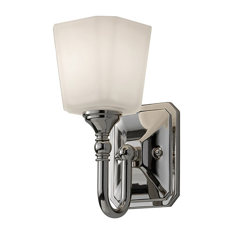 Бра для ванных комнат с белым матовым плафоном квадратной формы на основании цвета хром Feiss Хром Белый в Челябинске | Loft Concept 