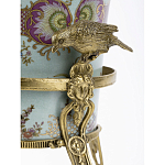 Ваза из голубого фарфора с рисунком птиц и цветов и декоративными элементами Blue Garden варинант исполнения - 4 | Loft Concept в Челябинске