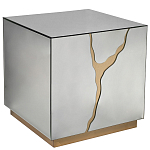 Столик журнальный зеркальный с золотым декором Gold Painted Mirror Table варинант исполнения - 1 | Loft Concept в Челябинске