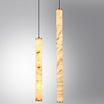 Подвесной светильник с плафоном в форме цилиндра из алебастра Cryptocrystalline Stone варинант исполнения - 3 | Loft Concept в Челябинске