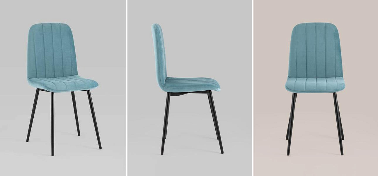 Стул Easy Chair Велюр Голубой цвет Стул Easy Chair Велюр Голубой цвет - Loft-Concept в Челябинске